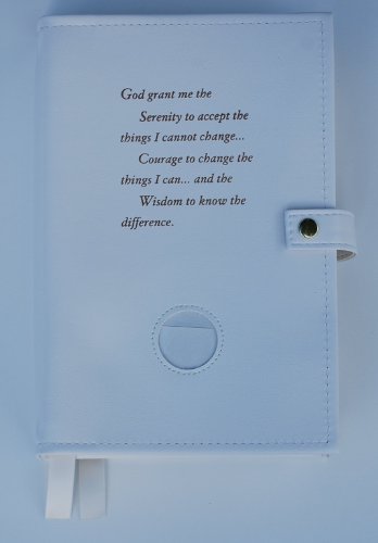 Culver Enterprises Paperback GIANT PRINT Deluxe Double Alcoholics Anonymous AA Big Book & 12 Steps & 12 Traditions Book Cover Medallion Holder White