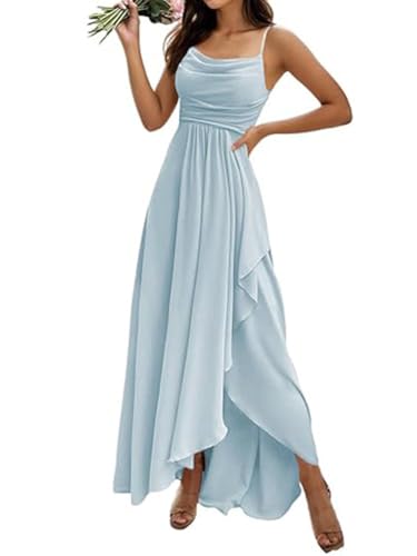 ORANDESIGNE Damen Abendkleider Elegant für Hochzeit Chiffon Abendkleid Lang Spaghettiträger...