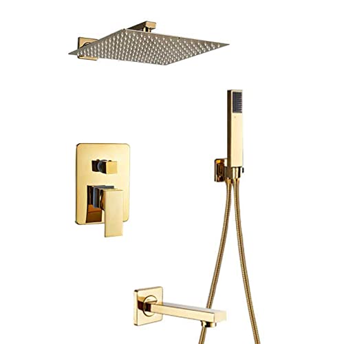 Ensemble de robinet de douche en or et mitigeur mural complet 8