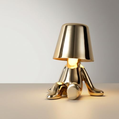 Image of Metal Table Lamp 3-Color CCT (Warm + Natural + Cold White) Touch Control USB Rechargeable Figurine LED Light for Bedroom Living Room