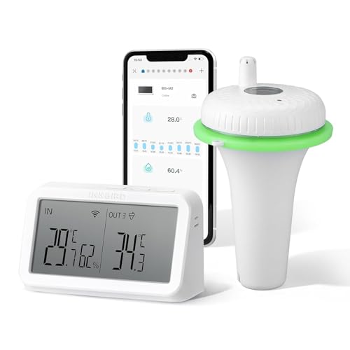 Inkbird Schwimmendes Pool thermometer mit IBS-M2 Wlan Gateway-Kombination App Steuerung 9 Kanal für Schwimmbad Teich
