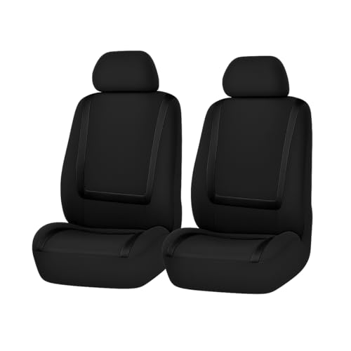 BELOMI Car Seat Covers Only, Breathable Premium Cloth Auto Seat Cover, Universal Front and Rear Seat Covers, Automotive Interior Accessories for Most Cars Trucks SUV (Black)