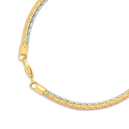 ZAVYA 925 Sterling Silver Modest Triple Tone Chain Bracelet (Single) | Gift for Women and Girls | With Certificate of Authenticity and 925 Hallmark