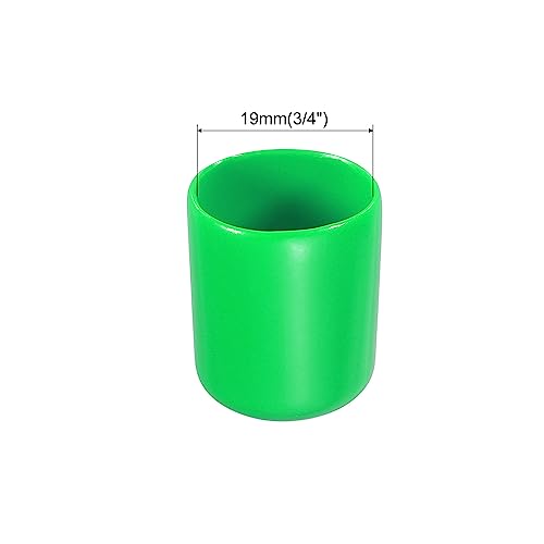Image of MECCANIXITY 100pcs 3 /4 inch(19mm) Rubber End Caps Cover PVC Vinyl Screw Thread Protector Round Wire Shelf Caps for Screw Bolt Pipe Fence Post, Green