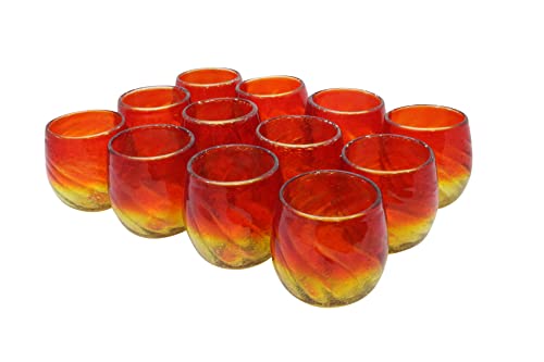 Churaumi vasos espumantes grandes rojo y amarillo x12