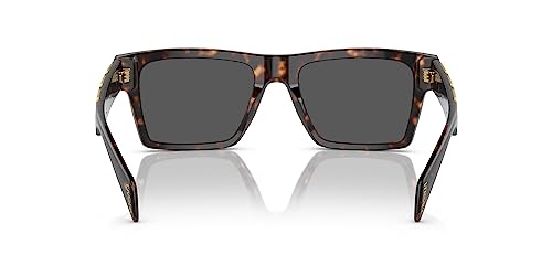 Versace VE 4445 108/87 Havana Acetate Rectangle Sunglasses Dark Grey Standard Lens3