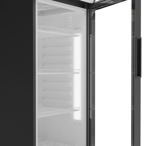 Image of KoolMore 22 in. 9 cu. ft. Commercial One Glass Door Beverage Display Merchandiser Refrigerator Cooler, ETL Listed in Black