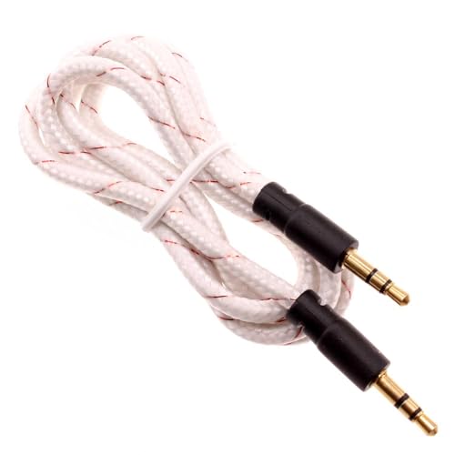 Cable Auxiliar 3.5 mm trenzado blanco 1 metro miniatura 1