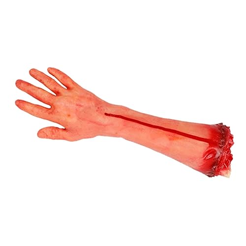 Pesoncarl Halloween -Körperteile, Halloween gebrochener Arm gruselige Körperteile für Halloween Party Realistische Latex Gory 35 cm Handtricksspielzeug 1 zufällige Linke oder rechte Hand