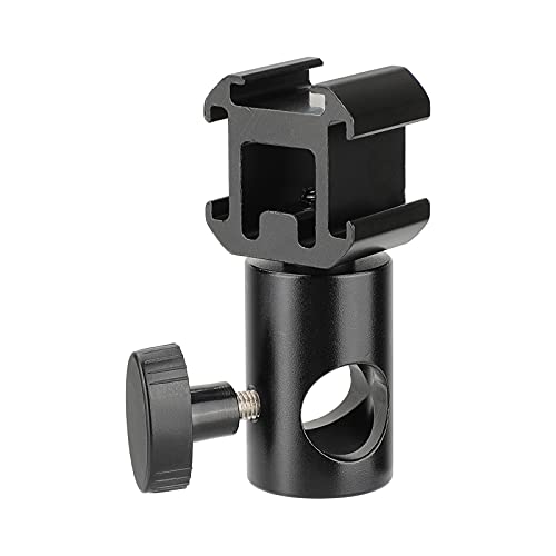 CAMVATE 16mm Light Stand Head with 3-Way Cold Shoe Mount Bundle - 2859