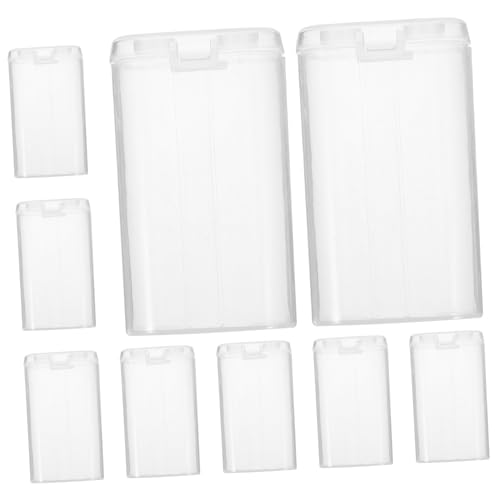 LALAFINA 10pcs Battery Storage Box with Dividers Compact Plastic Organizer Case for Items Lightweight and Easy to Clean for Travel and Home Use