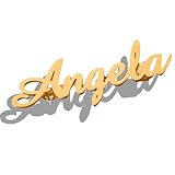 Personalized Custom Name Text Letters Brooch Custom Hat Pins Gifts for Women Men Bridesmai Bride Groom Office Worker Suit Dress Decoration (Gold)