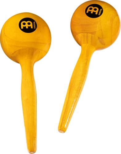 Meinl Percussion MWM2AM Traditional Wood Round Maracas, Amber Finish