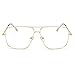 Dollger Classic Glasses Clear Lens Non Prescription Metal Frame Eyewear Men Women Gold