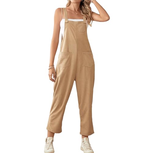 Catálogo de Monos para Mujer que puedes comprar esta semana. 46 AILLOSA Mono de mujer con dos bolsillos en color liso, ropa informal, mono cómodo para vacaciones en la playa, mono de moda