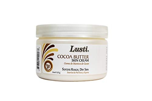 Lusti Cocoa Butter Skin Cream, 8 fl oz - Enriched with Vitamin E - Softens Rough & Dry Skin - Protect you Skin