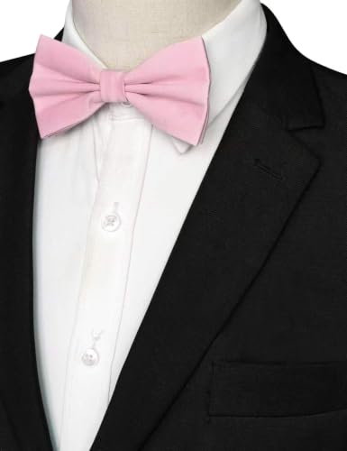Image of JEMYGINS Solid Color Pre-tied Bow Tie Adjustable Bowtie for Men