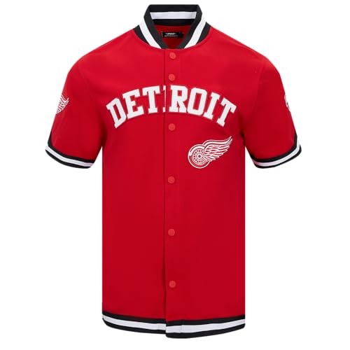 Chaqueta NHL Pro Standard hombre de punto doble con botones y algodón rojo negro