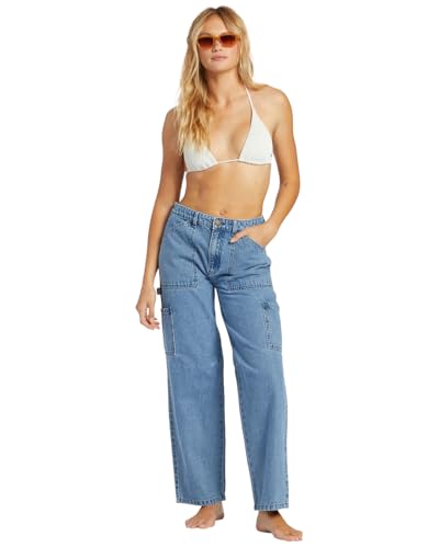 Billabong Women's Leia Denim Pant, Color Blue Rinse Indigo, Size 29