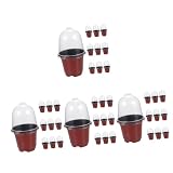 Uonlytech 40 Juegos De Macetas con Tapa Recipiente Transparente con Tapa Recipiente De Plástico Transparente Maceta De Plástico Macetas De Jardín Macetas Transparentes Macetas De Vivero