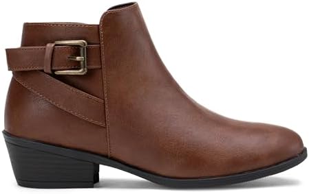 Vepose Women's Short Ankle Boots Low Heel, Western Cutout Perfora...