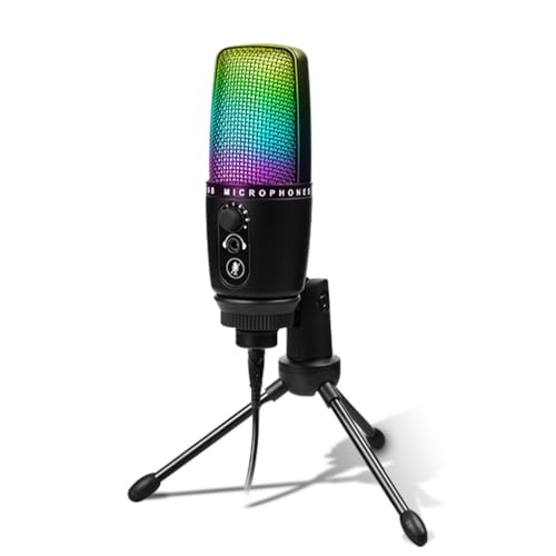 ALCXAZS Atmendes Licht Kabelgebundenes Kondensatormikrofon Mikrofon mit Geräuschunterdrückung Audioaufnahmegeräte Schreibtisch-Computerzubehör