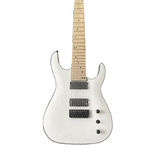 Guitare électrique 8 cordes blanche en érable personnalisée pour virtuoses de la musique moderne