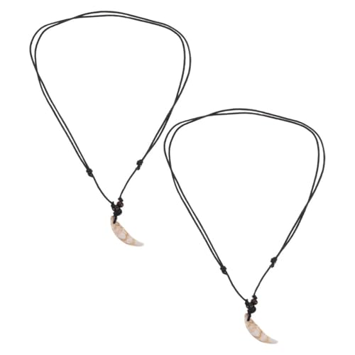 Baluue Collar Retro para Hombre Colgante de Diente Simulado Acrílico, 2 Piezas, Diseño Único y Materiales Robustos para Fiestas y Citas
