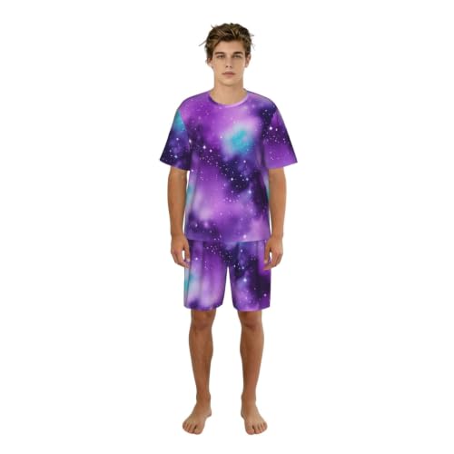 Pyjama à manches courtes pour homme violet Magic Galaxy chic