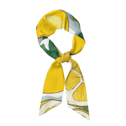 Yellow Lemon Printing Women's Fashion Scarf - Head Hair Accessories Versatile Scarf for Women Valentine's Day and Mother's Day
