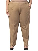 Women Plus Size Pant | Plus Size Trouser | Woolen Pants | Winter Plus Size Pants | Plus Size Women Pant Trouser | Cotton Lycra Pant (6XL, Camel)