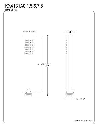 Regadera manual rectangular Kingston Brass KX4131A5 miniatura 3