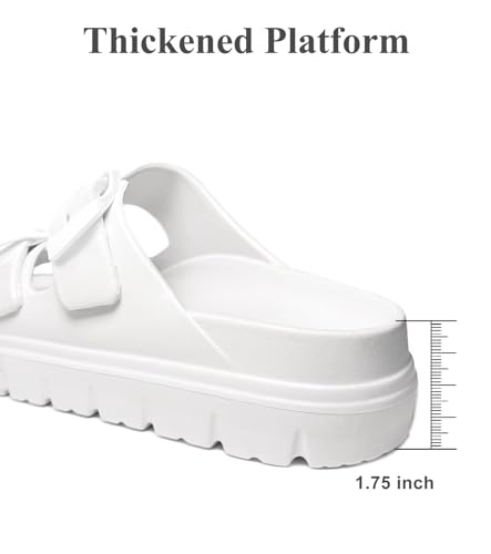 Image of Haifago Womens Platform Sandals with Arch Support, Summer Beach Slides with Adjustable Buckle, Comfort Lightweight Chunky Cushion Slip on Sandal