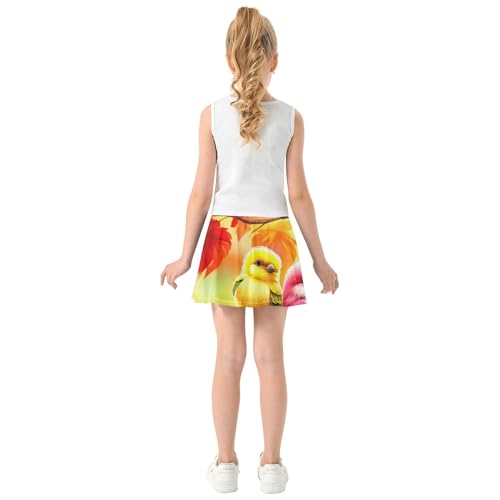 Girls' Shorts Athletic Skorts Toddlers Tennis Skirts Casual School Cute Birds Orange 3t4
