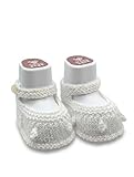 Punto Bebé Peucos para Bebé Hechos a Mano, Algodón 100% Orgánico, Blanco con Botón, Unisex, Recién Nacido hasta 6 Meses, Primavera-Verano