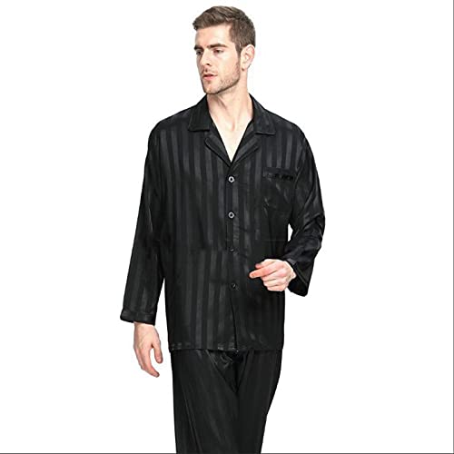 Pajama Set Men's Silk Satin Pajamas Long Sleeve Home Service Two-Piece Pajamas