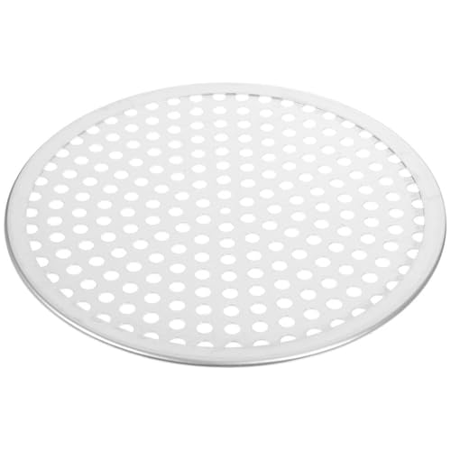 BESTonZON Pizza Pan with Hole, 12inch Aluminium Alloy Pizza Screen Baking Pan Mesh Pizza Tray Nonstick Round Crisper Tray Baking and Serving Sheet for Oven Home Restaurant