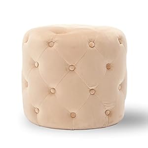 Generisch Generic Getufteter Samt Hocker Khaki