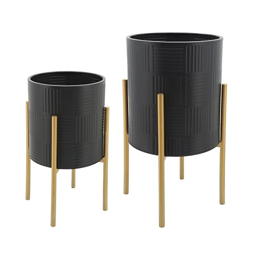 Decorative Flower Pots with Metal Stand for Home Decor -