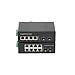 1PCS Gigabit Industrial POE Non-Web Managed Switch 2 SFP to 4/8 POE Transceiver 10/100/1000M Fiber Optic Converter(Chocolate)
