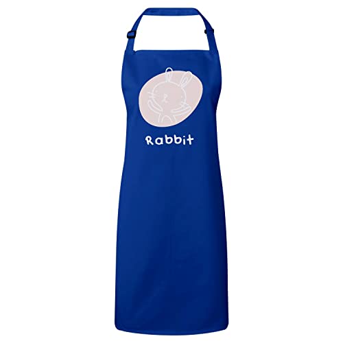 Tablier cuisine bleu lapin anti-taches dessin zodiaque horoscope