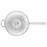 Fissler Original Profi Collection patelnia wok ze stali nierdzewnej (Ø 32 cm – 6,4 l) w zestawie metalowa pokrywa, 5-warstwowy materiał premium optymalne rozprowadzanie ciepła – nadaje się do płyt