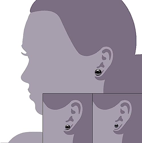 Gemstone Ball Stud Earrings for Women Men in Sterling Silver, Ball Size 6mm/8mm/10mm2