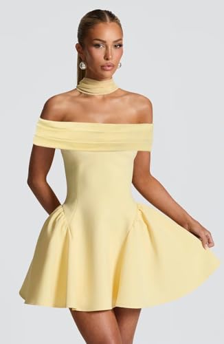 Satin Short Homecoming Dresses for Teens with Scarf 2025 Off The Shoulder A-Line Mini Cocktail Party Dress4