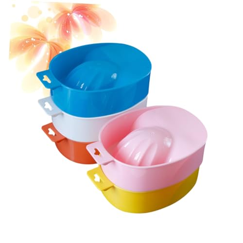 Beatifufu 5pcs Nail Art Manicure Soak Bowl Set for Hand Care Nail Polish Removal Random