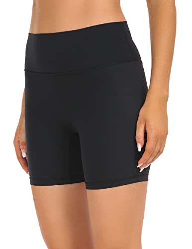 YUNOGA Women's High Waist Athletic Shorts 6" Inseam Yoga Shorts No Front Seam Workout Running Biker Shorts2