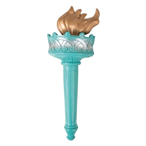 P'TIT Clown - 54029 - Torche Statue de la Liberté, Flamme, Flambeau - Accessoire de Déguisement - Carnaval, Soirées à Thèmes, JO, Halloween, Nouvel an, Anniversaire - Plastique - 30 cm
