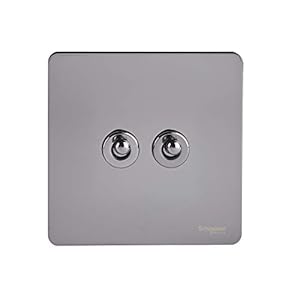 Schneider Electric GU1422TBN Ultimate Plaque plate sans vis 1 pôle 2 voies Nickel Noir