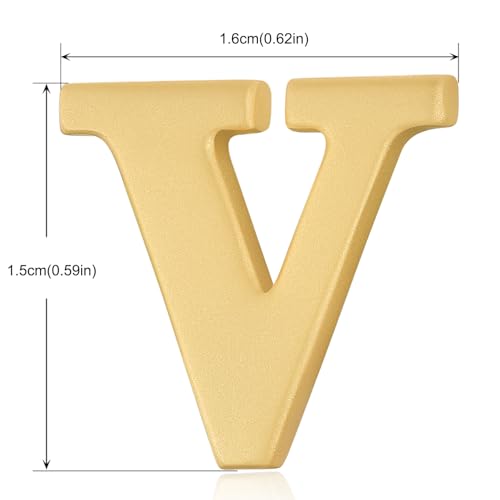 Image of HONEY BEAR Mens Womens Initial Alphabet Letter Lapel Pins Collar Badge Brooches for Business Wedding Graduation Gift Matte Gold 0.59 inches