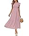 Smocked Dress Women Cottagecore Dress Pink Maxi Dress for Women Pastel Dress XS